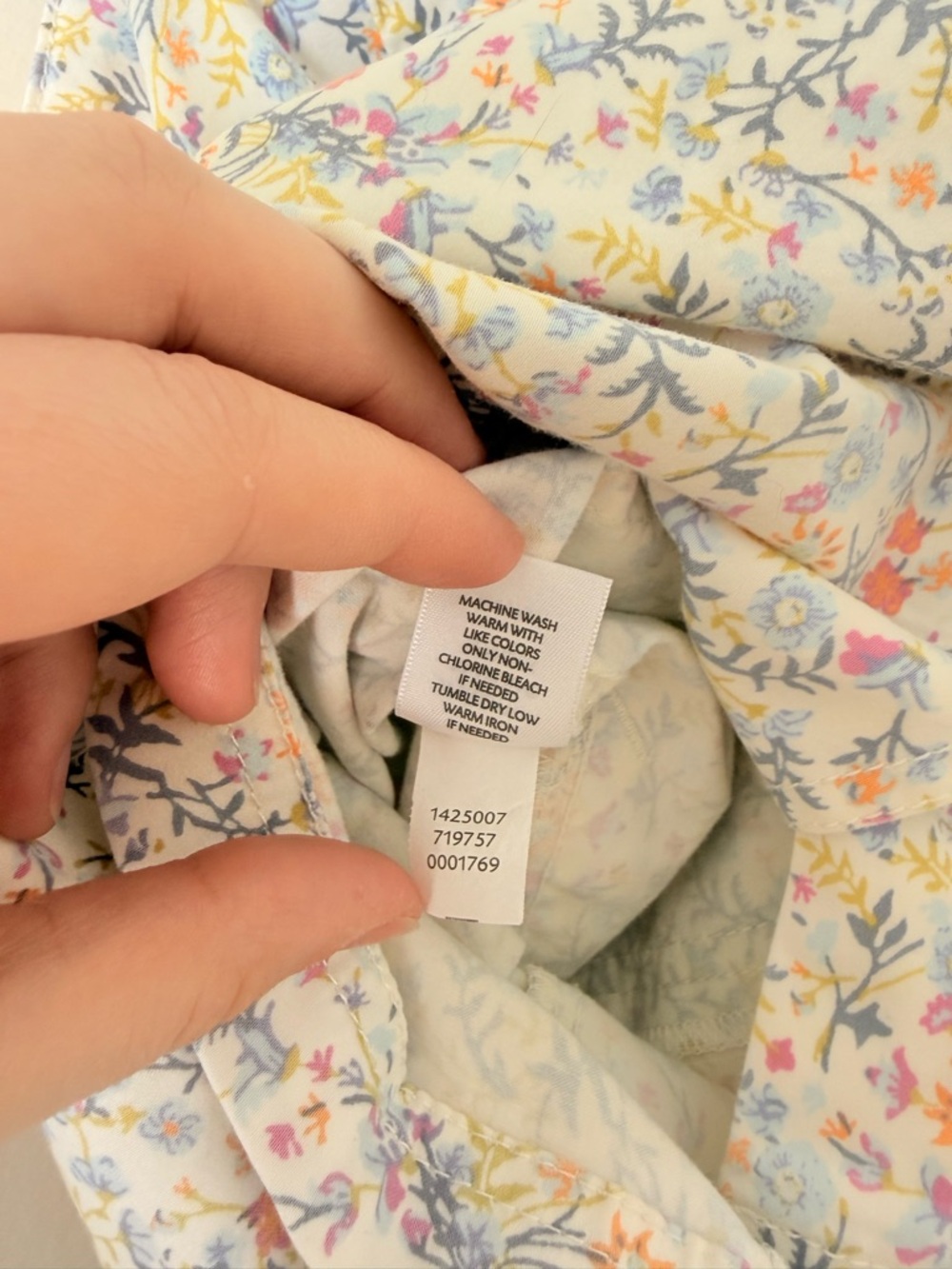 J. Jill Floral Print White Mini Skirt Size 18 Live-in Chino w Slit Summer Garden - Picture 7 of 10